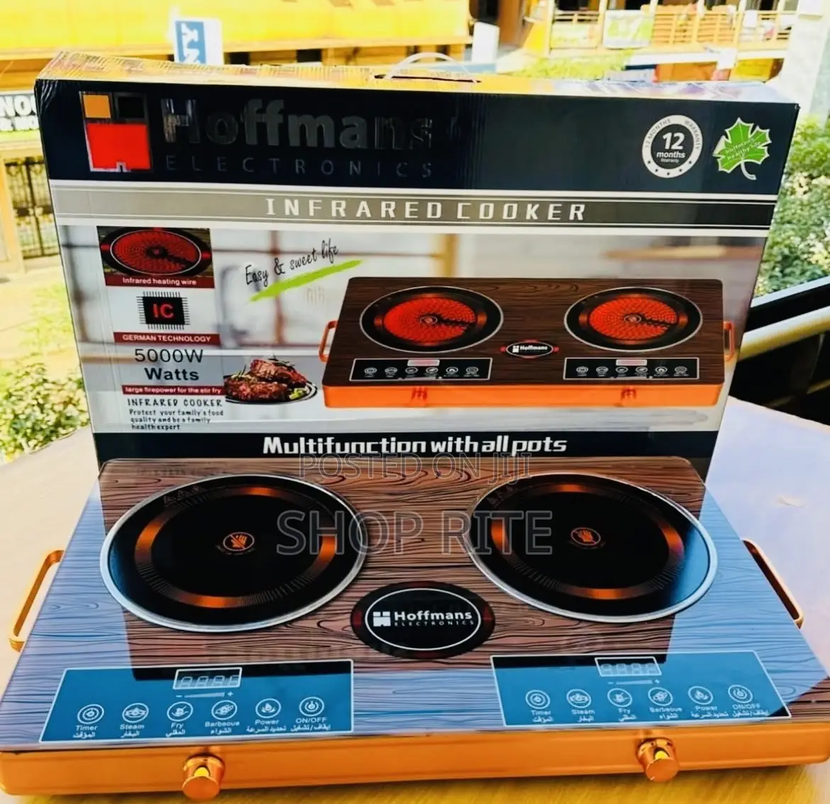 Hoffmans Double Electric Ceramic Infrared Hot Plate Cooker