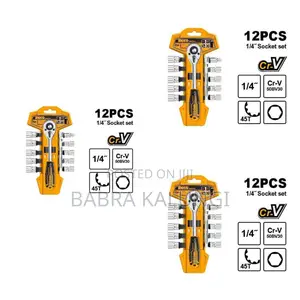 Ingco 12 PCS 1/4" Socket Set - Orange