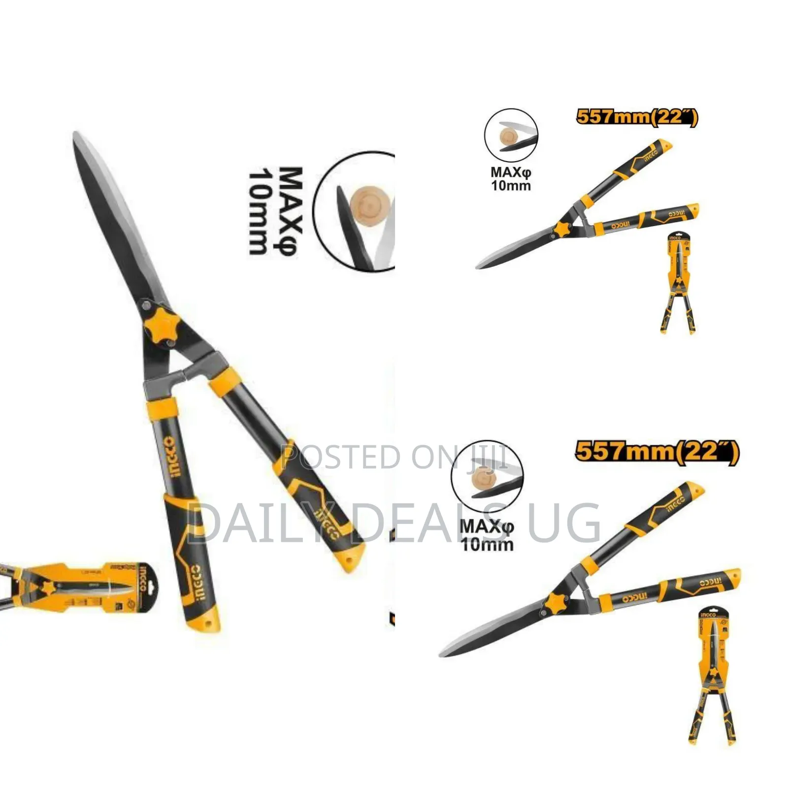 Ingco Hedge Shear 557mm -Black Orange