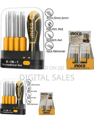 Ingco Akisd0901 9 PCS Interchangeable Screwdriver