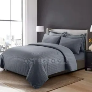 4pcs 6x6 Plain Think Duvet Set With 2 Pillowcases 1 Bedsheet- Grey