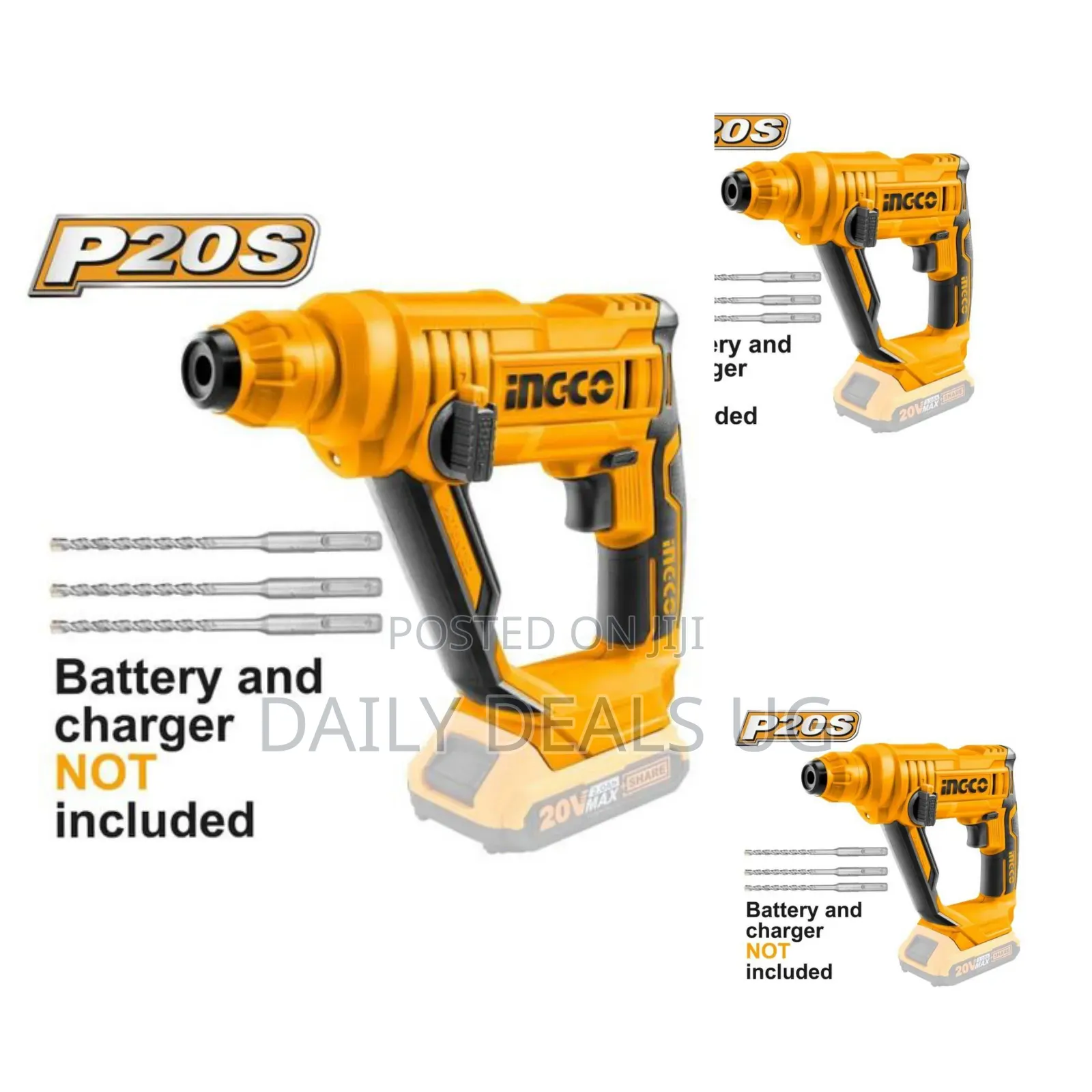 Ingco Lithium-Ion Rotary Hammer 20v -Orange