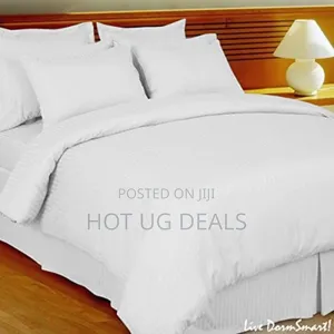 4pcs 6x6 Plain Think Duvet Set With 2 Pillowcases 1 Bedsheet- White