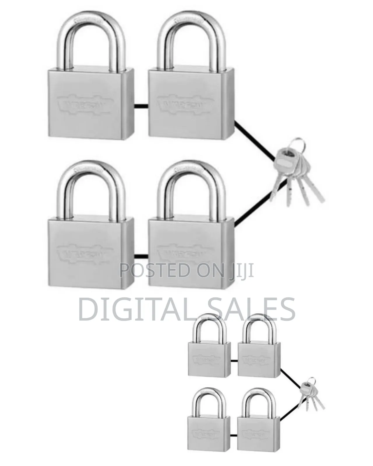 Ingco Wadfow Wpds444 4pcs-Key-Alike Vane Iron Padlock (Square Type