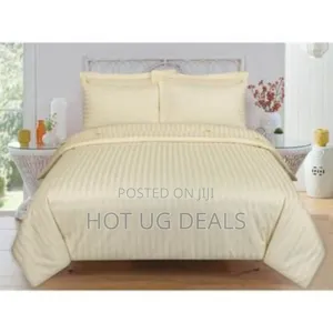 4pcs 5x6 Plain Think Duvet Set With 2 Pillowcases 1 Bedsheet- Cream