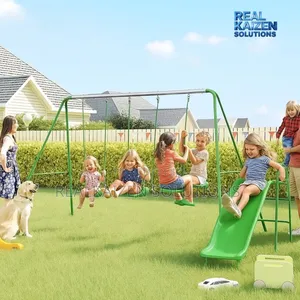 Uk Sportspower Children Double Swing| Seesaw Glide and Slide Set