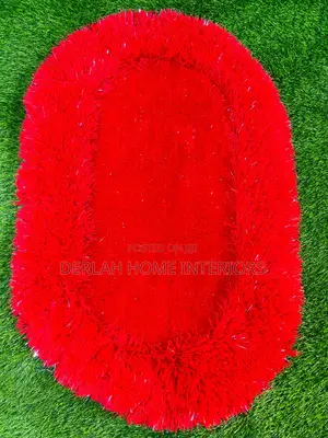 Hot Red Oval Doormat