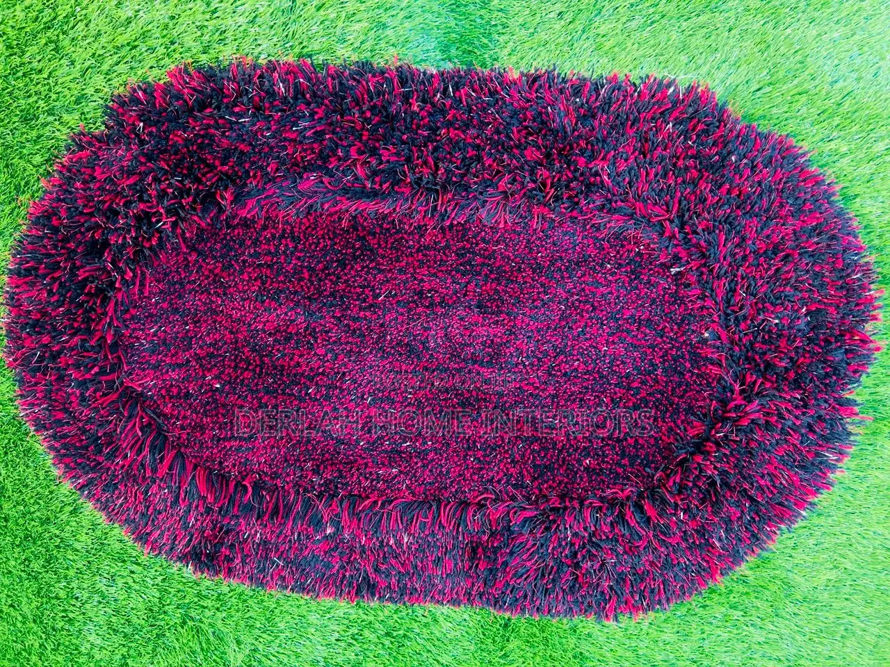 Hot Red Oval Doormat