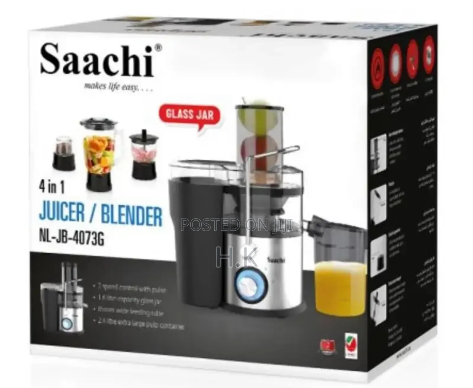 Saachi 4-in-1 Juicer/Blender, Model Nl-Jb-4073