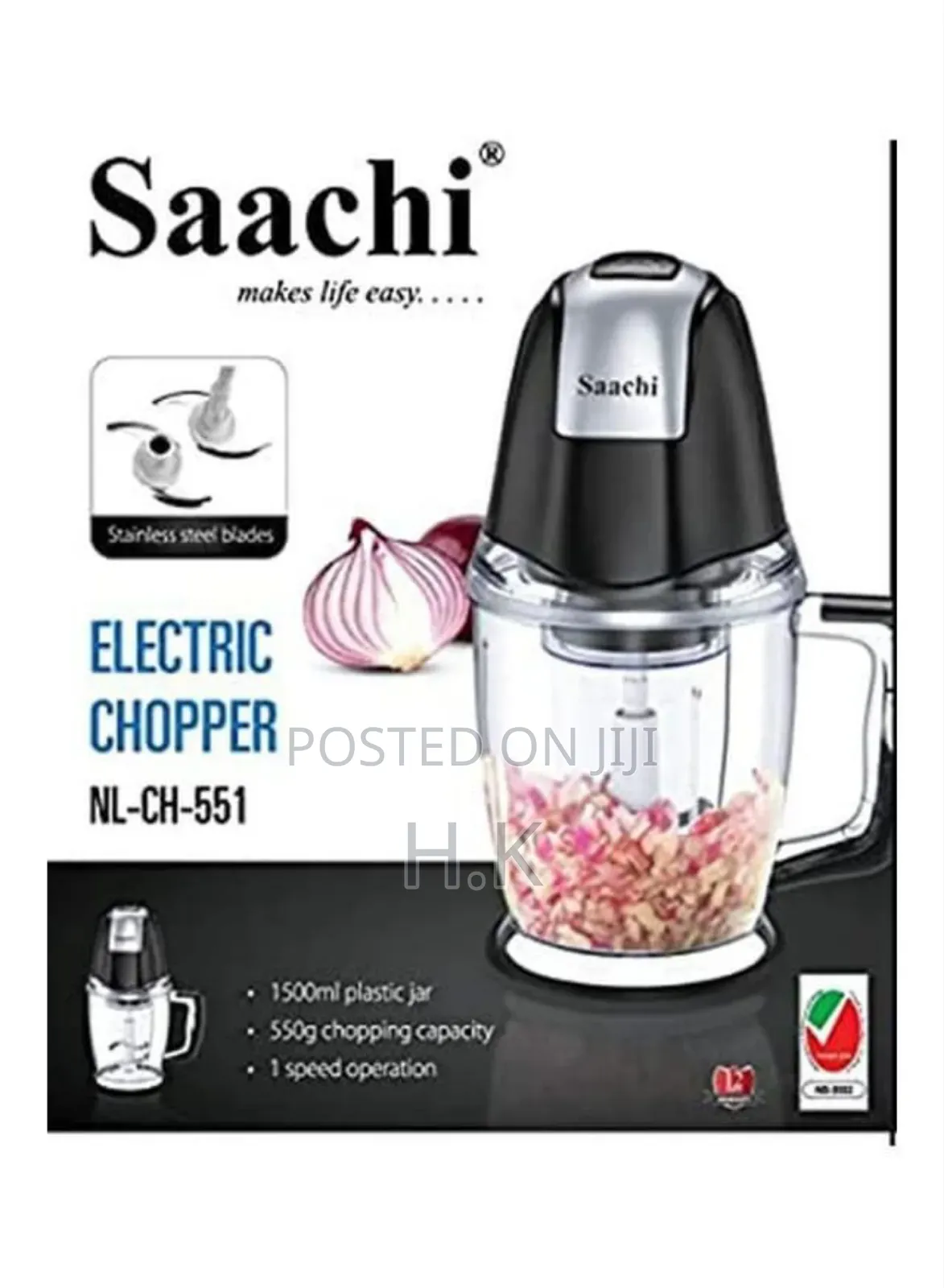 Saachi Electric Chopper, Model Nl-Ch-551.