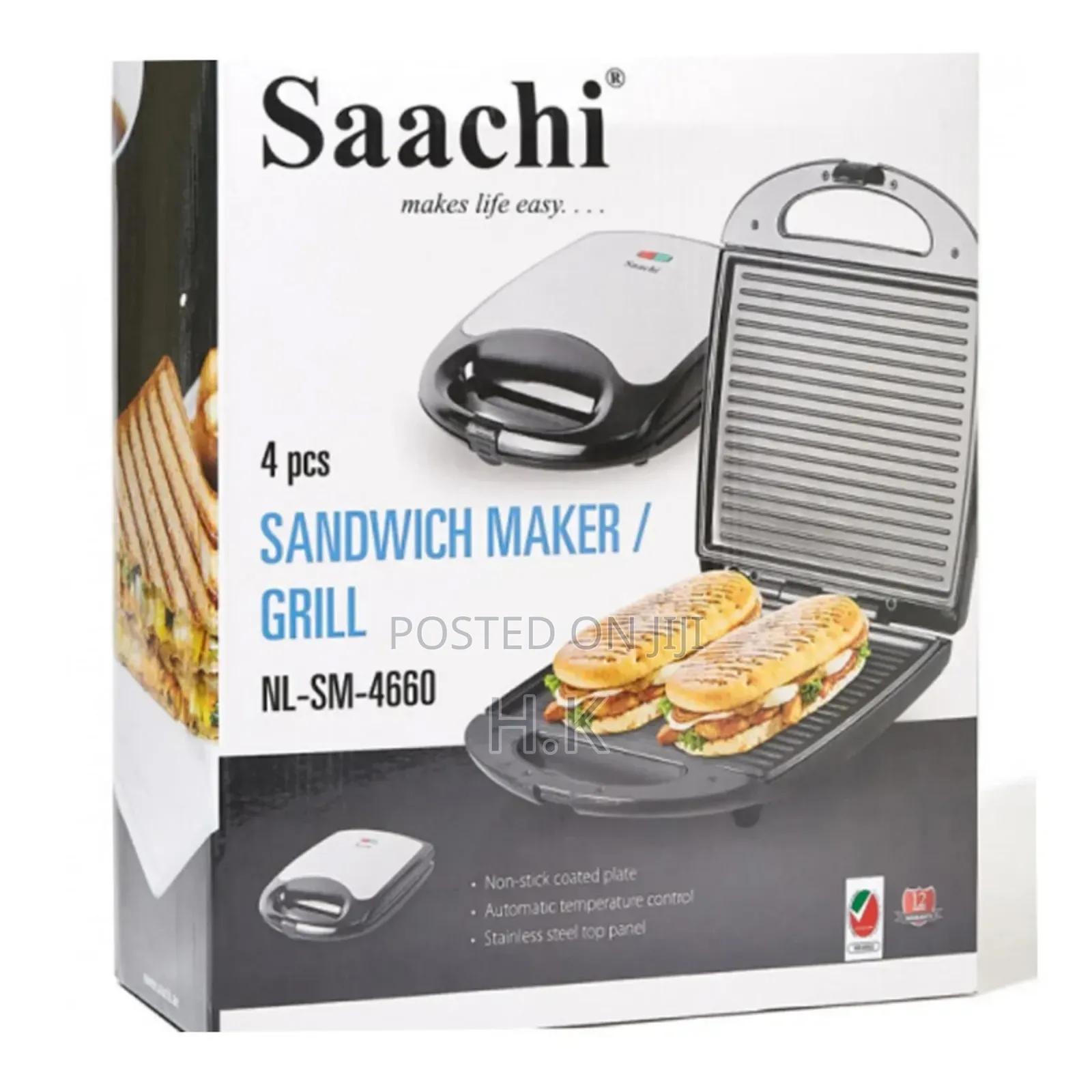 Saachi 4 PCS Sandwich Maker/Grill Nl-Sm-4660