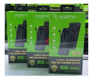 Oraimo Slice Link Portable Power Bank - 20000mah With in Built Cables