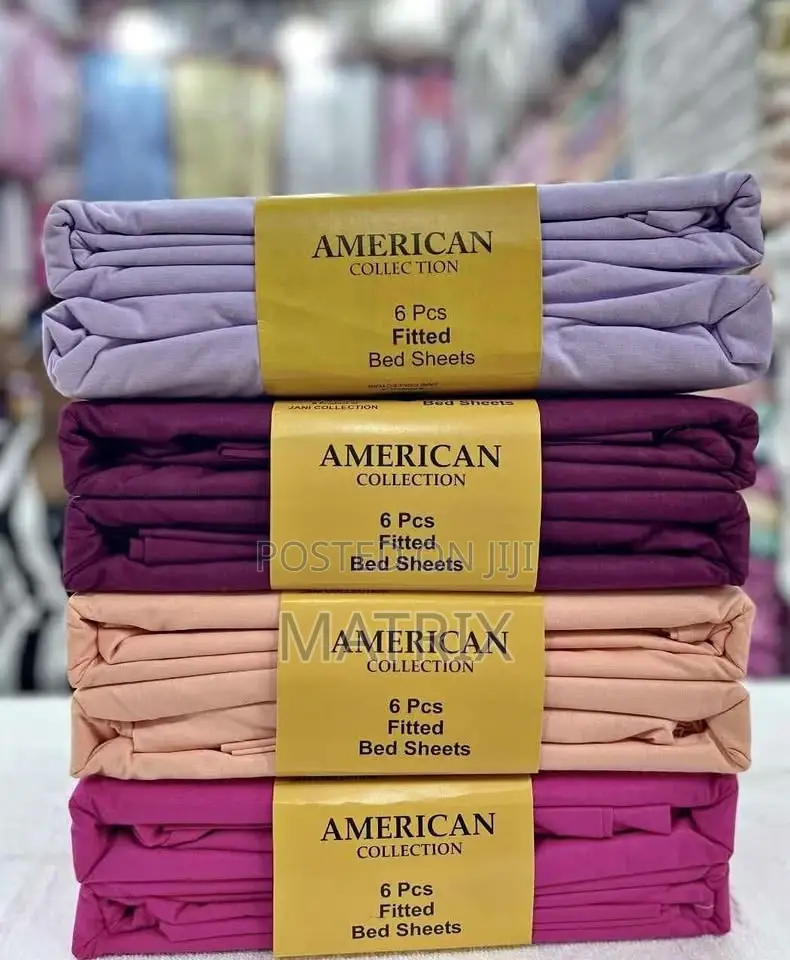 6x6 6pcs Fitted Elastic Bedsheets With 4 Pillowcases- Colour Varie