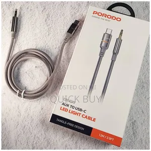 Porodo Aux to Usb-C Led Light Cable