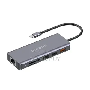Porodo 9 in 1 Ethernet Usb -C Hub