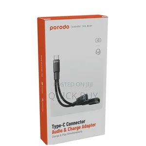 Porodo Type-c Connector Audio Charge Adapter