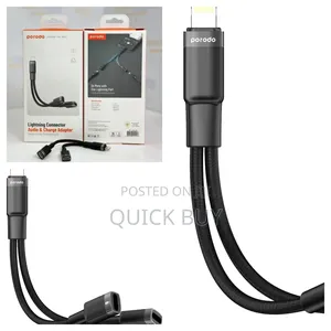 Porodo Lightning Connector Audio Charge Adapter