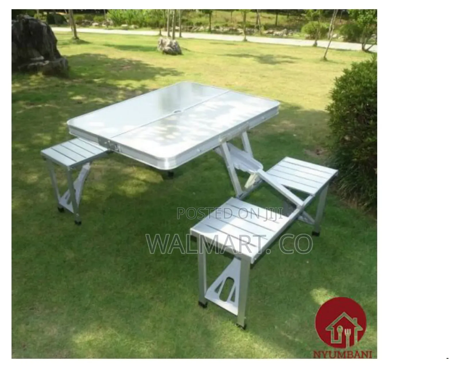 Foldable White Picnic Table