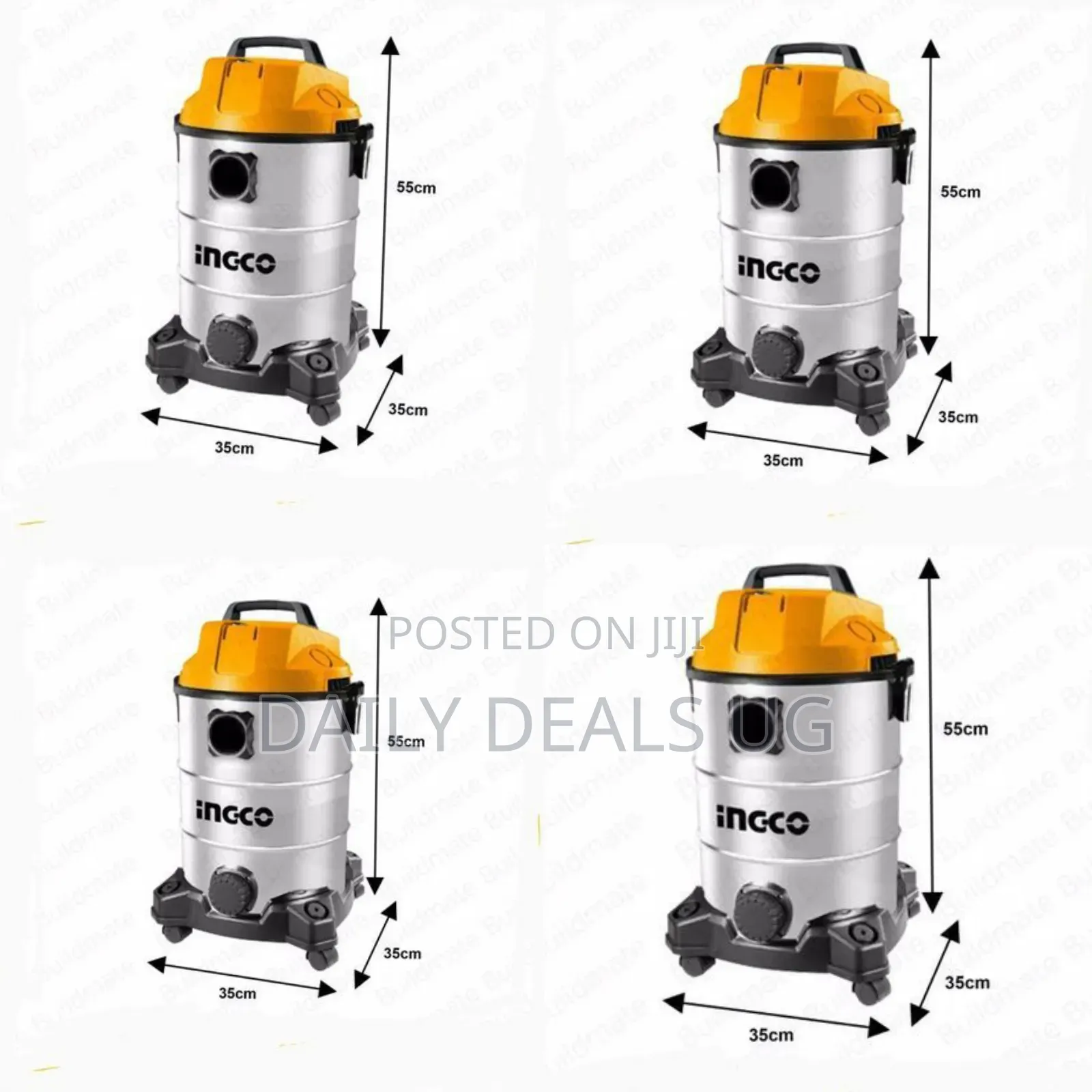 Ingco Wet and Dry Vacuum Cleaner -Black, Silver