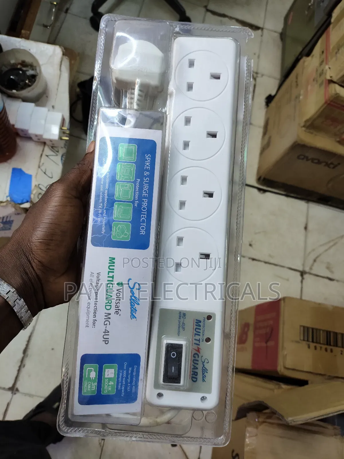 Solatek Multi Guard 4way Power Extension With Spike Surge Protector