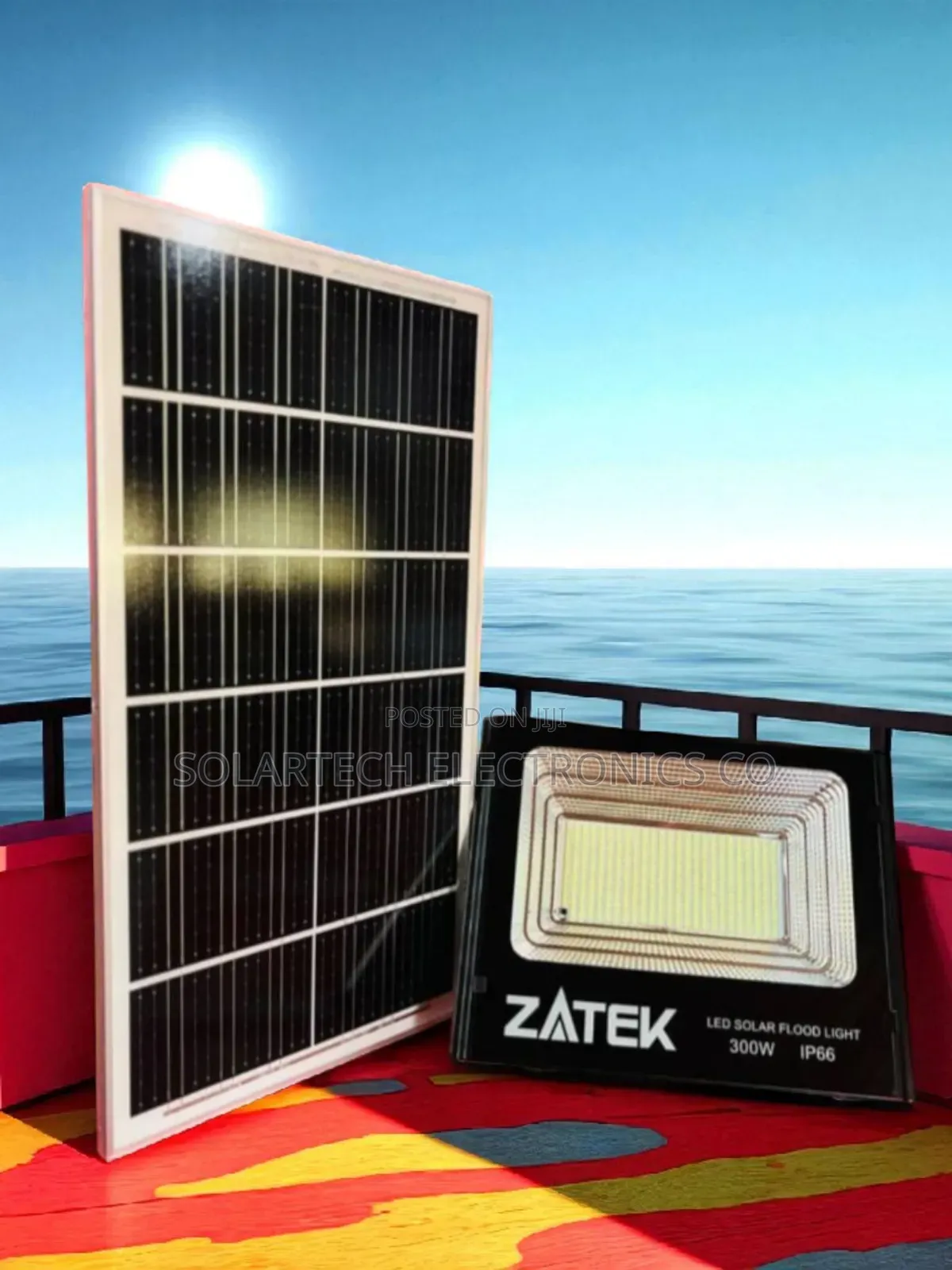 300w Zatek Solar Flood Light With Wide Coverage and High Efficiency