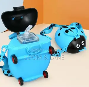 Lady Bug Shape Water Bottle With Adjustable Shoulder Strap