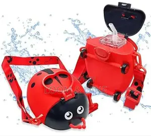 Lady Bug Shape Water Bottle With Adjustable Shoulder Strap