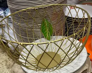 Fruit Basket Elegant,Strong and Beautiful Golden Fruit Basket
