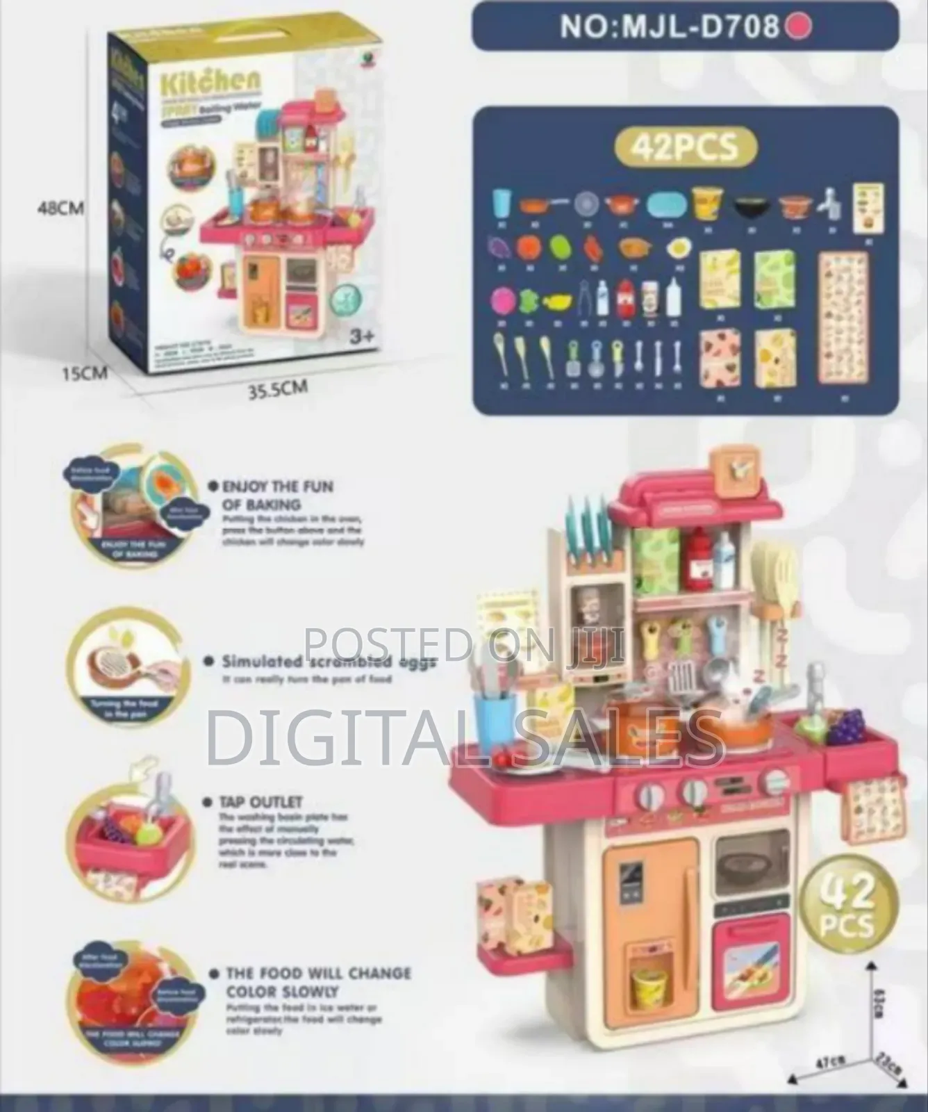 42 Piece Kids Kitchen Playset