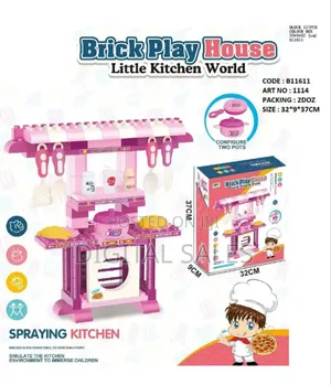 Large Toddler Kitchen Playset With Accessories Toy