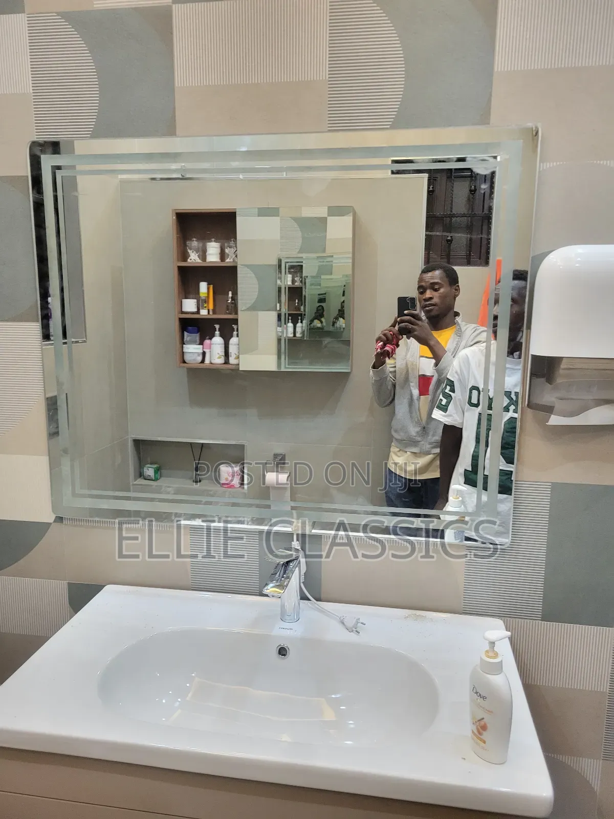 Double Stripes Barthroom Mirror