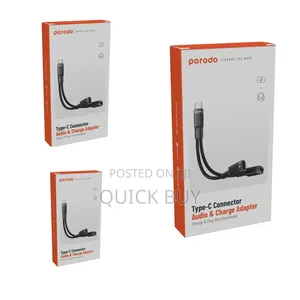 Porodo Type-c Connector Audio Charge Adapter