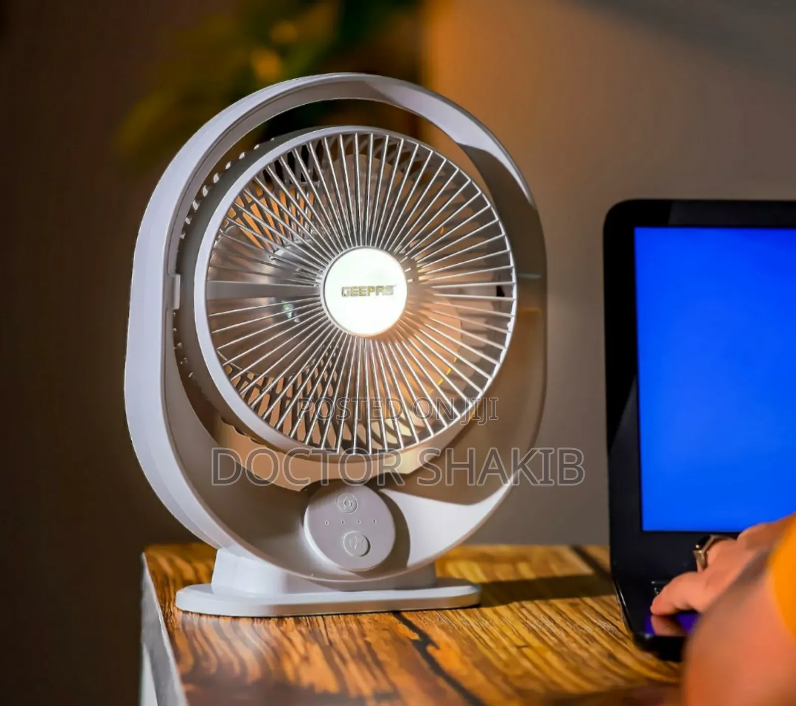 Quality Geepas 8" Rechargeable Fan With Led Light- Gf21120