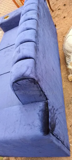 3 Seater Cupholder Blue Couch