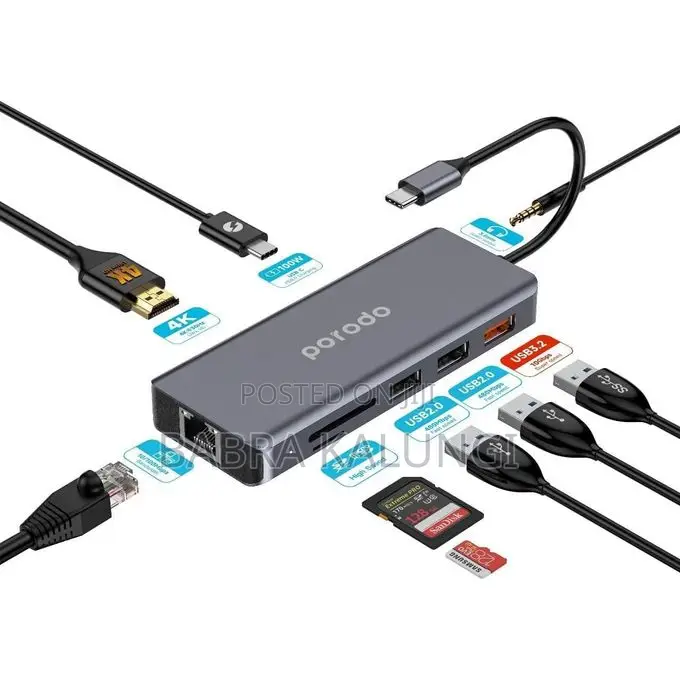 Porodo 9-in-1 Usb-C Hub Multiport Adapter With 100w Pd