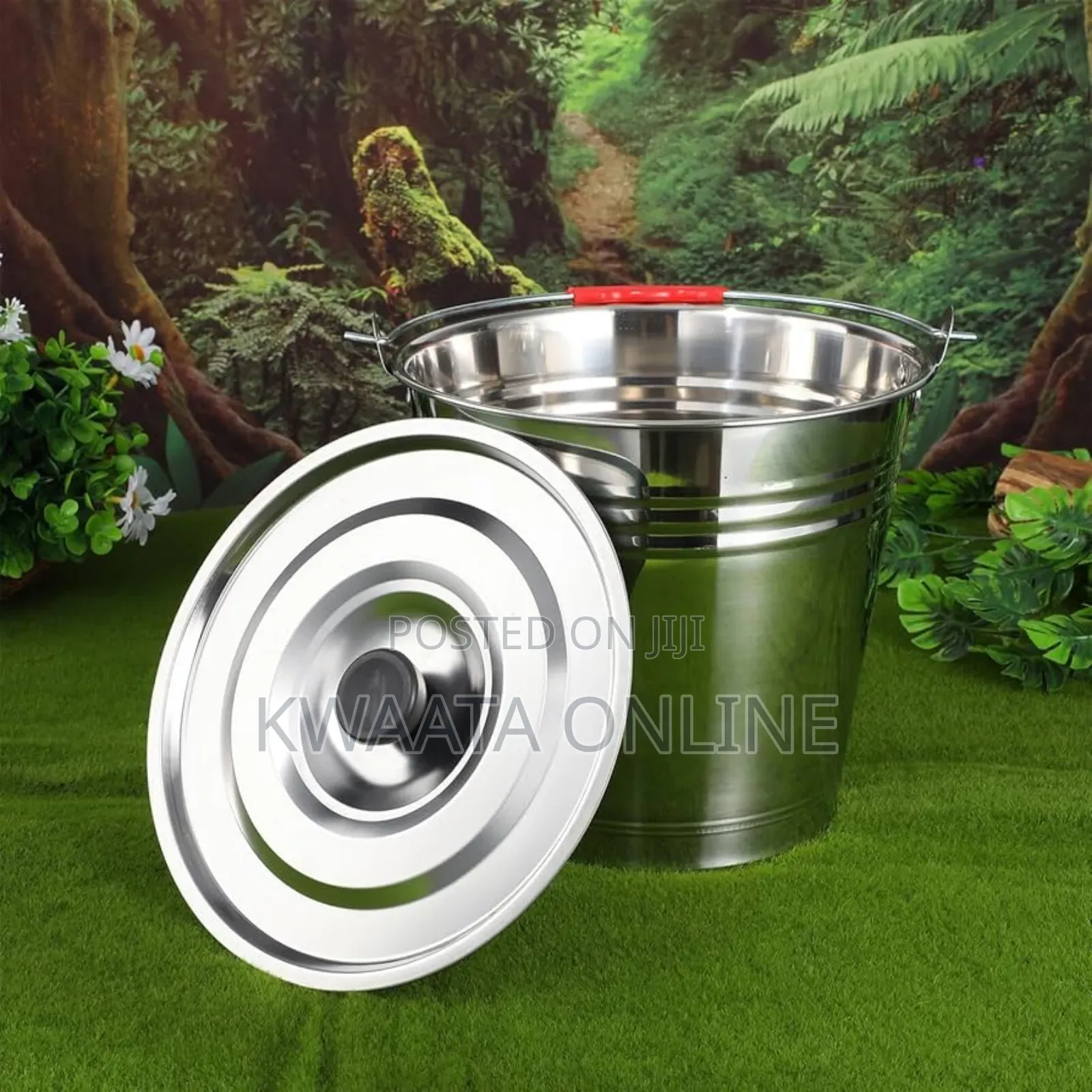 6 Piece -Stainless Ice Bucket With Lid Steel Milk Can Storage Bucket