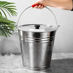 6 Piece -Stainless Ice Bucket With Lid Steel Milk Can Storage Bucket