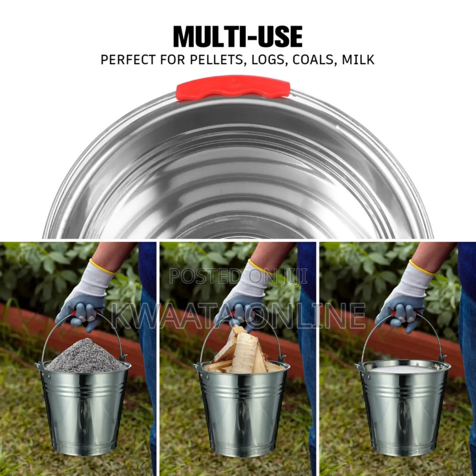 6 Piece -Stainless Ice Bucket With Lid Steel Milk Can Storage Bucket