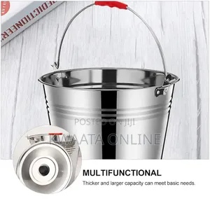 6 Piece -Stainless Ice Bucket With Lid Steel Milk Can Storage Bucket