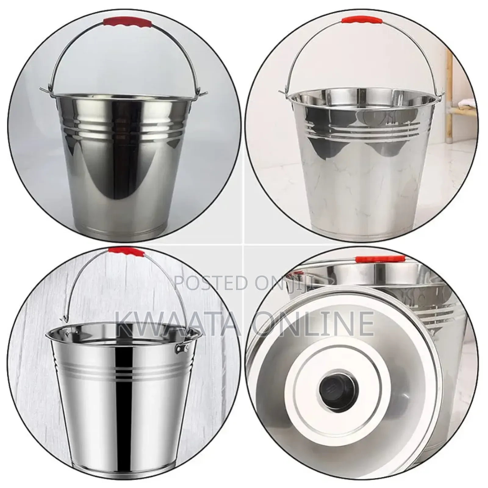 6 Piece -Stainless Ice Bucket With Lid Steel Milk Can Storage Bucket