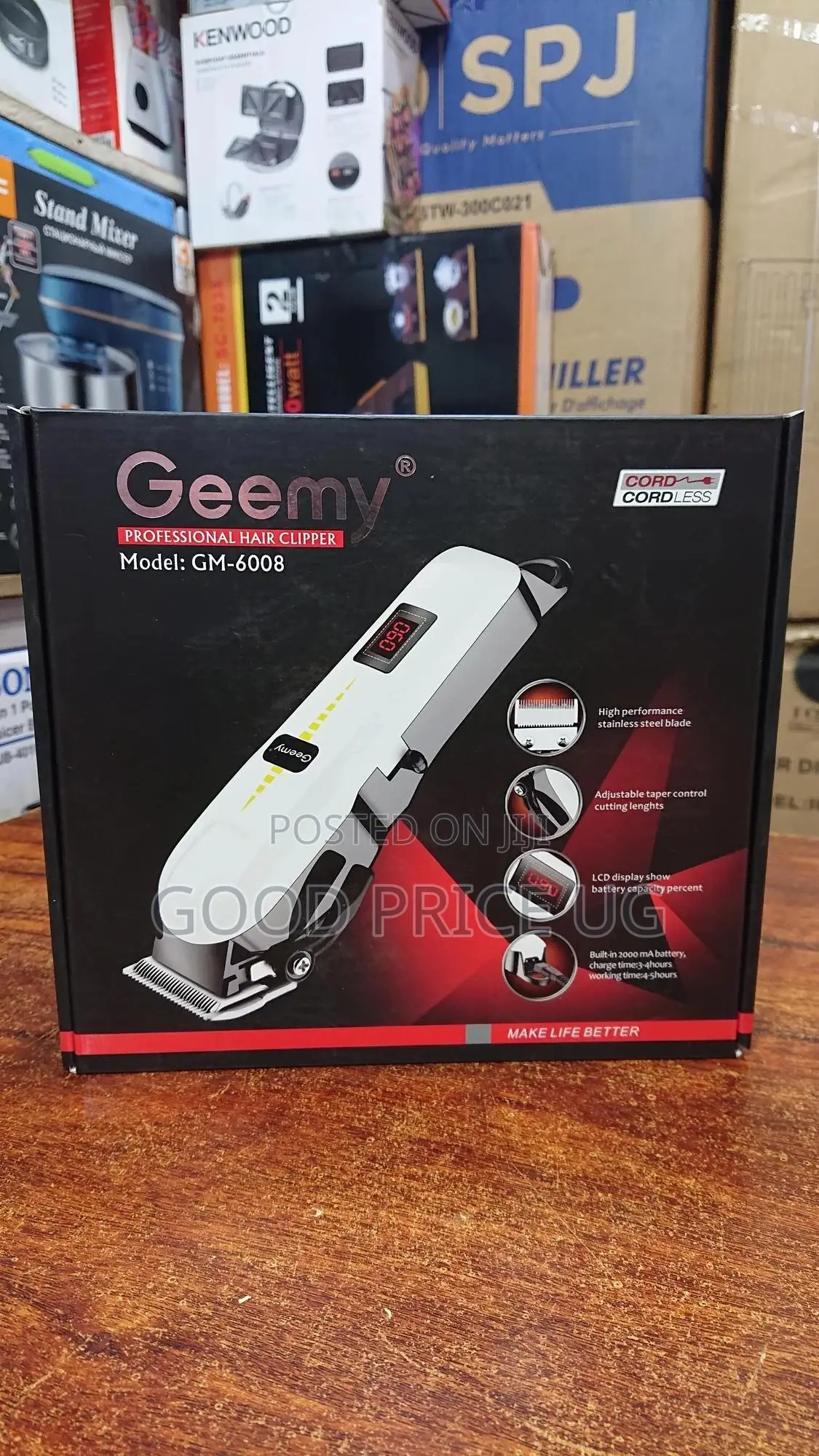 Geemy Rechargeable Cordless Machine With Battery Indicator