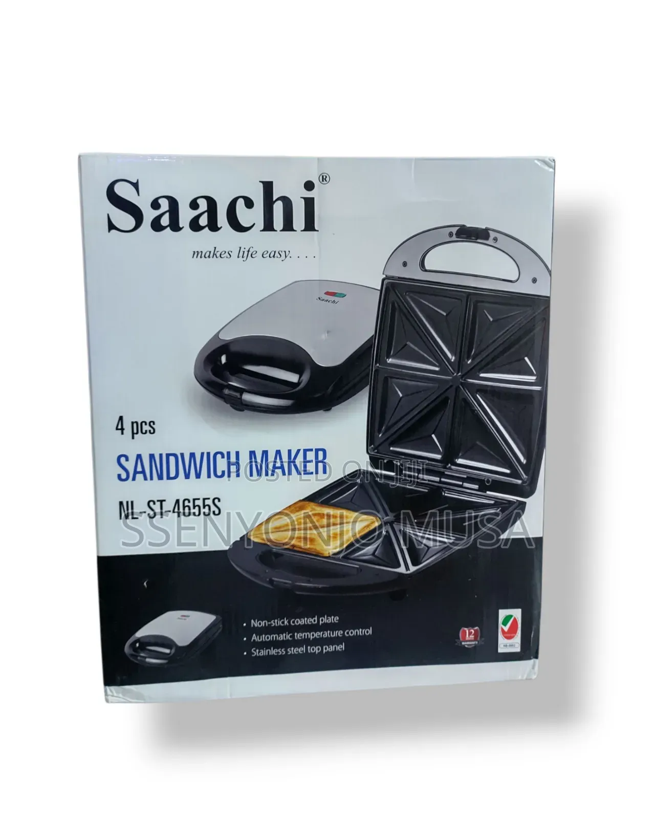 Saachi Nl-St-4655s 4-Slice Sandwich Maker - Non-Stick Coated