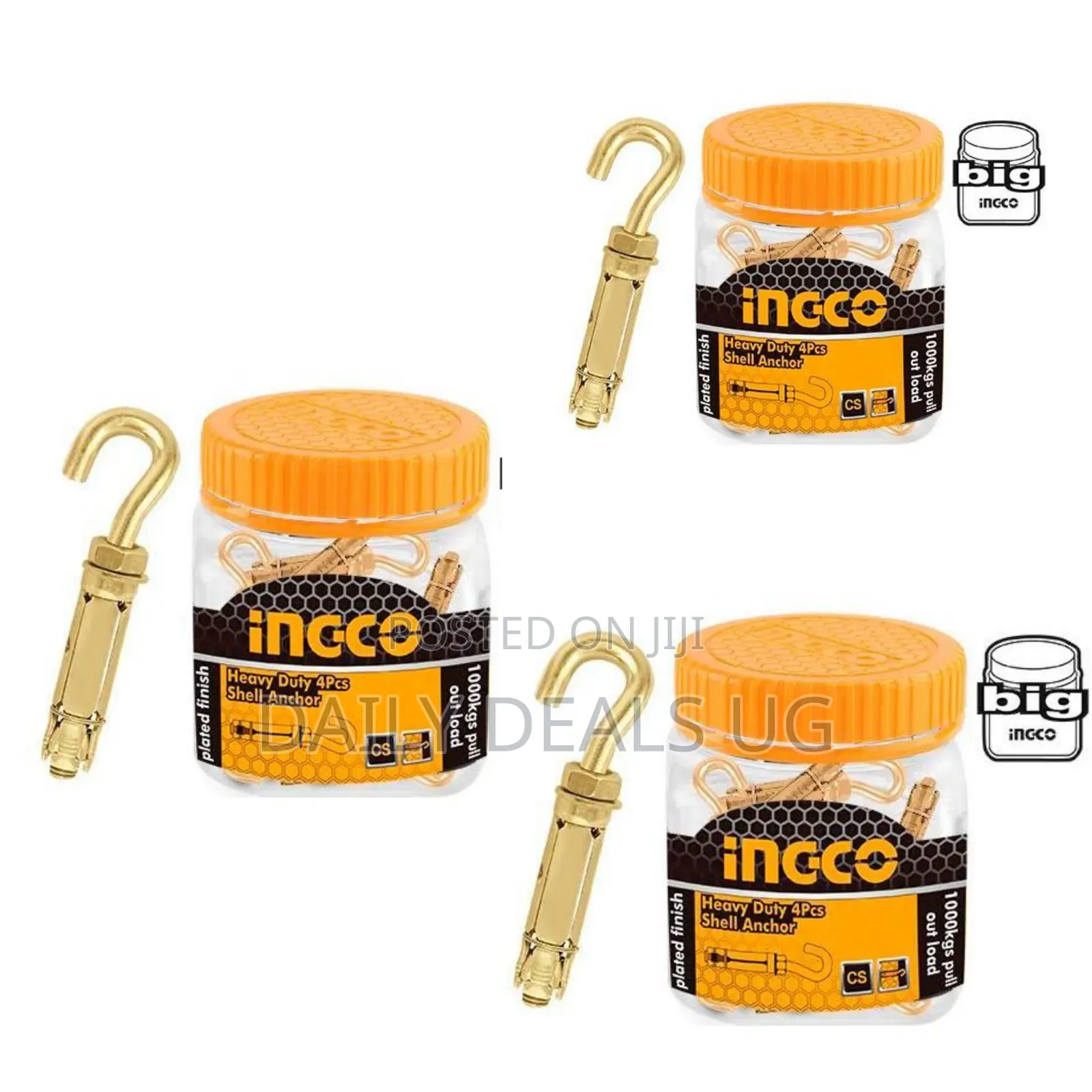 Ingco Hwha -Heavy Duty 4 PCS Shell Anchor -Orange