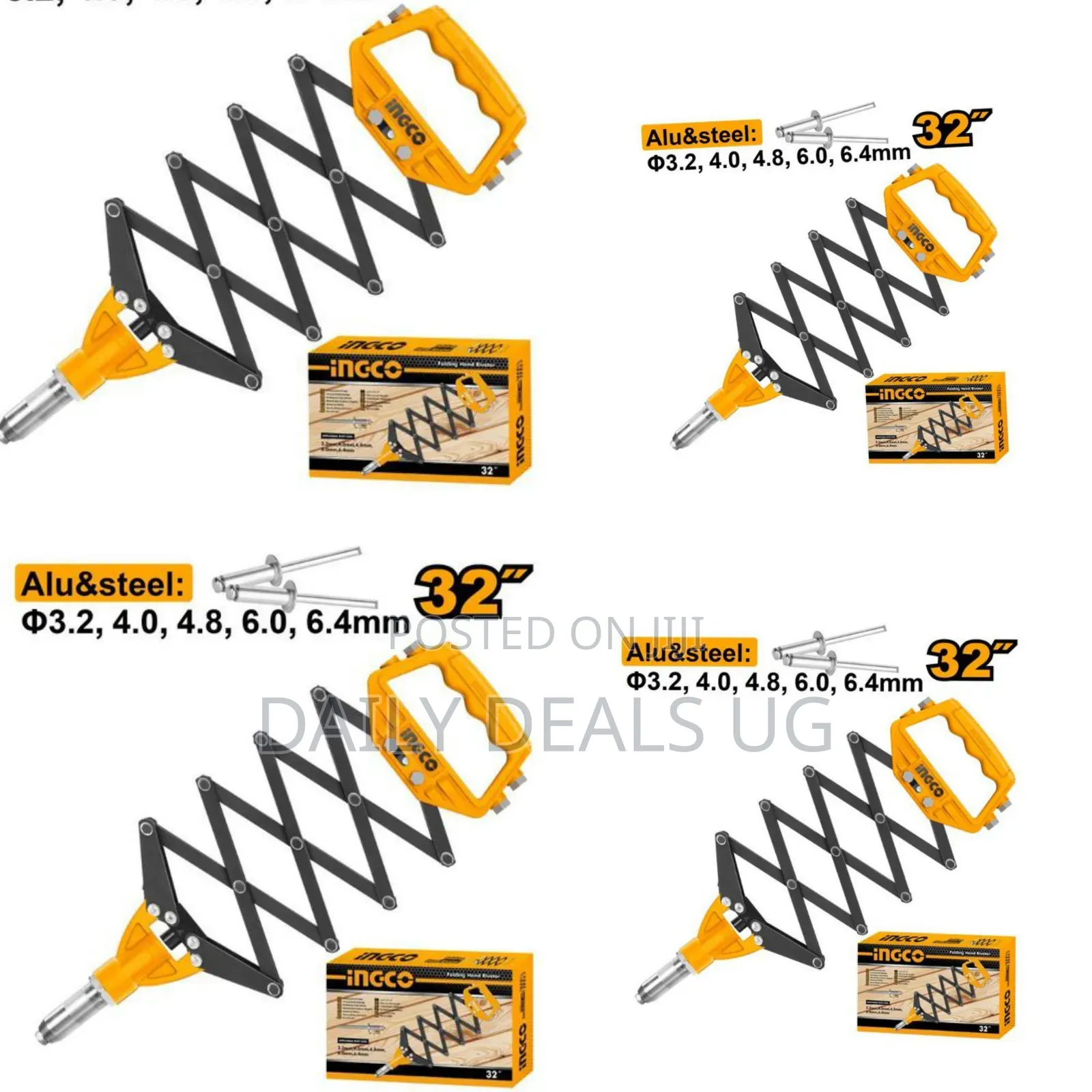 Ingco Hfor321 -Folding Hand Riveter -Orange