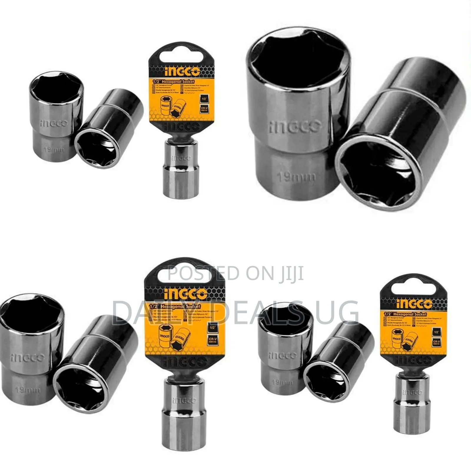 Ingco Hhast12171 -1/2" Hexagonal Socket Set-Orange