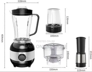 Hoffmans 4 in 1 Blender With Grinder Juicer Mill Food Processor-Black