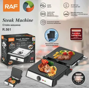 Raf Electric Panini Grill, Non-Stick, Multifunction, 180° Opening