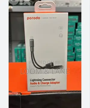 Porodo Lightning Connector Audio Charge Adapter
