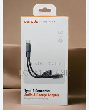 Porodo Type-C Connector Audio Charge Adapter