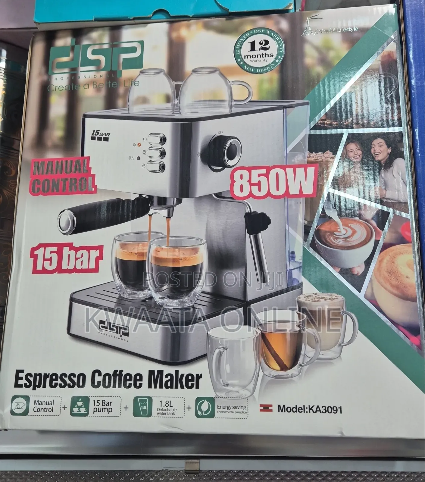 1.8l Dsp Espresso Coffee Maker- 850 W. Model Ka 3091